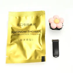 Colorful Floral Aromatherapy Car Air Freshener Clips - Cute Flower Decor (Pink 1pcs)