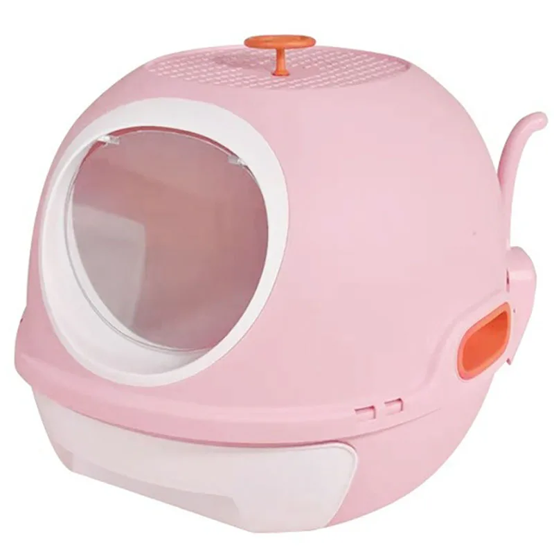 

Cute Cat Litter Box Fully Enclosed Cat Toilet Large Tray Deodorant Anti-splash Articles for Pets Portable Toilet Home Pet Potty