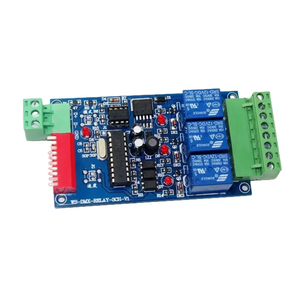

1Pcs DC12V 3CH Relay Controller RGB LED Strip Module 10A*3CH DMX 512 Decoder Dump Node WS-DMX-RELAY-3CH-BAN