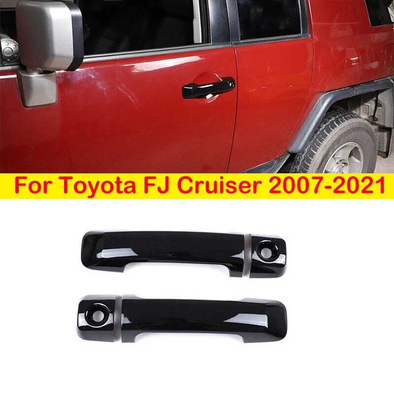 

Для Toyota FJ Cruiser 2007-2021, наружная дверная ручка автомобиля, литье крышки, отделка, наклейка, рамка, Декор, углеродный, черный, серебристый авто