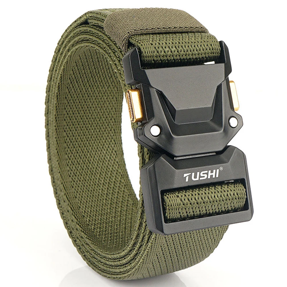 Xuhu Nieuwe Quick Release Metal Pluggable Gesp Tactische Ademende Elastische Militaire Riemen Voor Heren Stretch Broek Tailleband Jagen