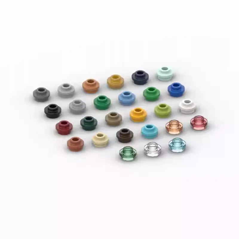 100PCS MOC Platte Runde 1x1 Mit Offenen Stud 85861 28626 Ziegel Baut Partikel Teile Spielzeug Zubehör Bausteine