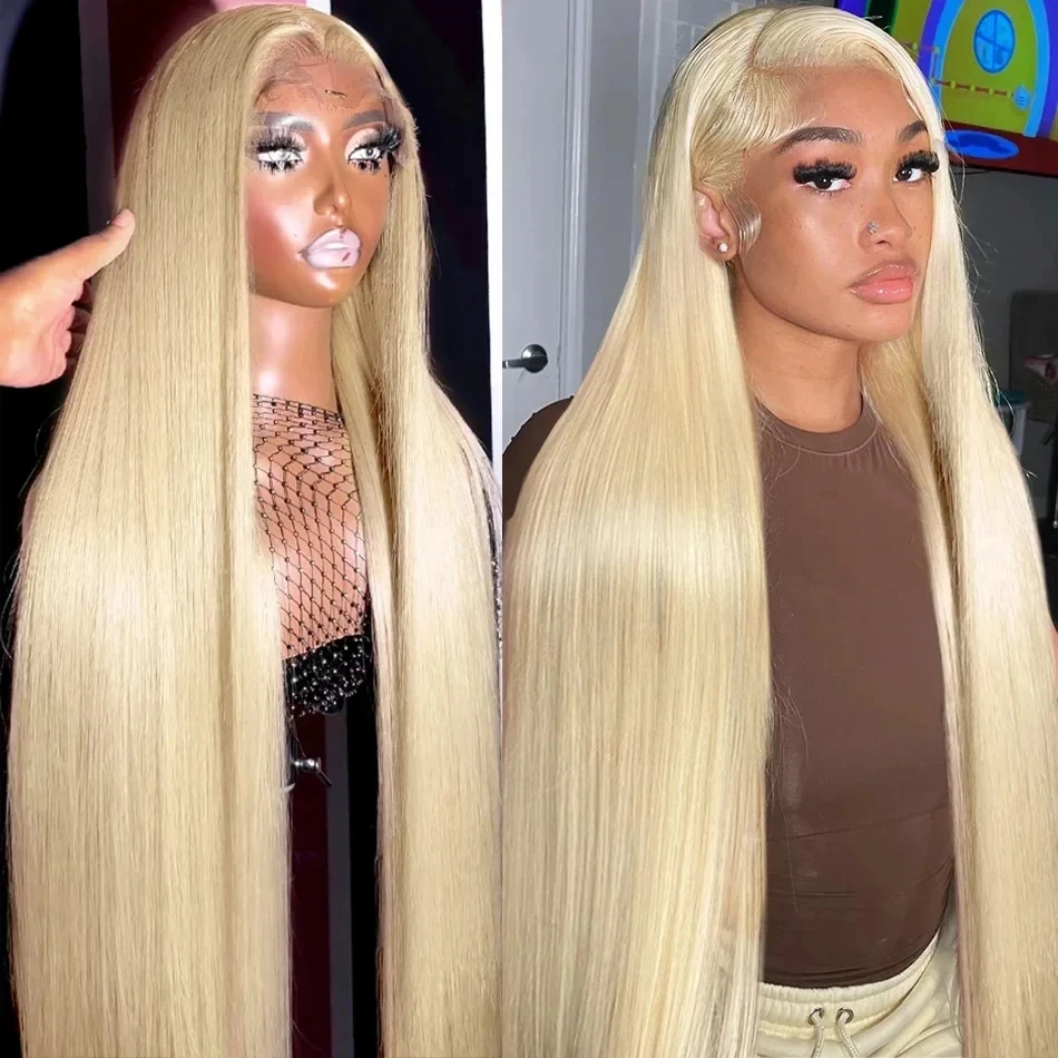 

13x6 Straight 613 HD Lace Frontal Wig Brazilian Honey Blonde 38 Inch Straight Transparent Lace Front Human Hair Wigs for Women