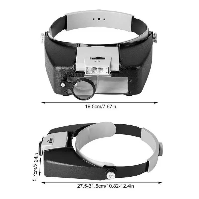 LED 조명이 있는 헤드 마운트 돋보기, 취미, 핸즈프리, 확대경, 루페 헤드셋, 10X, 8.5X, 3X, 1.5X 보석상