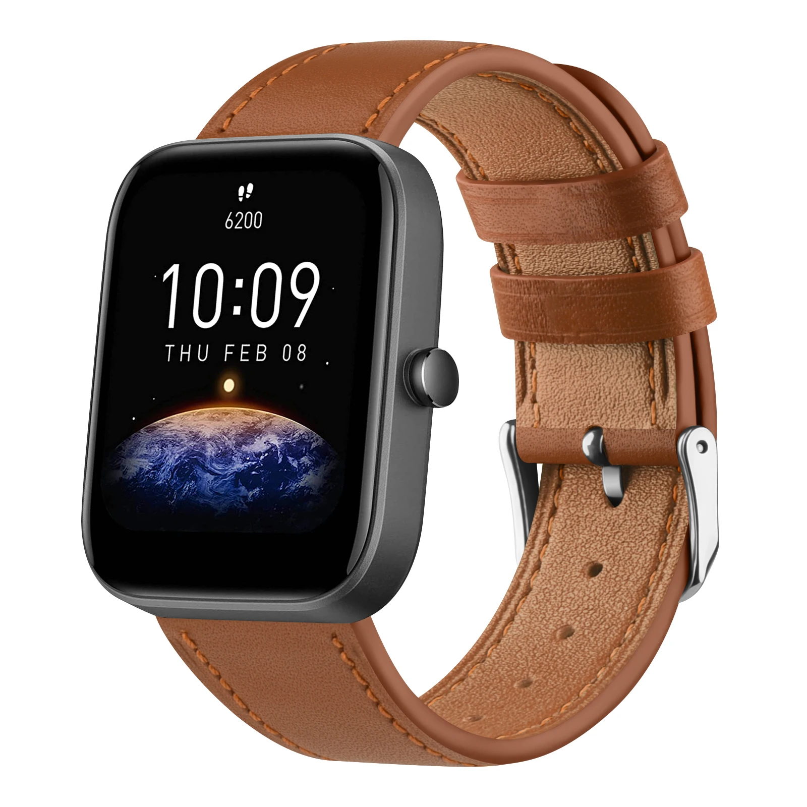 Elegant Leather Smartwatch Strap - Premium Multi-Model Fit Bracelet
