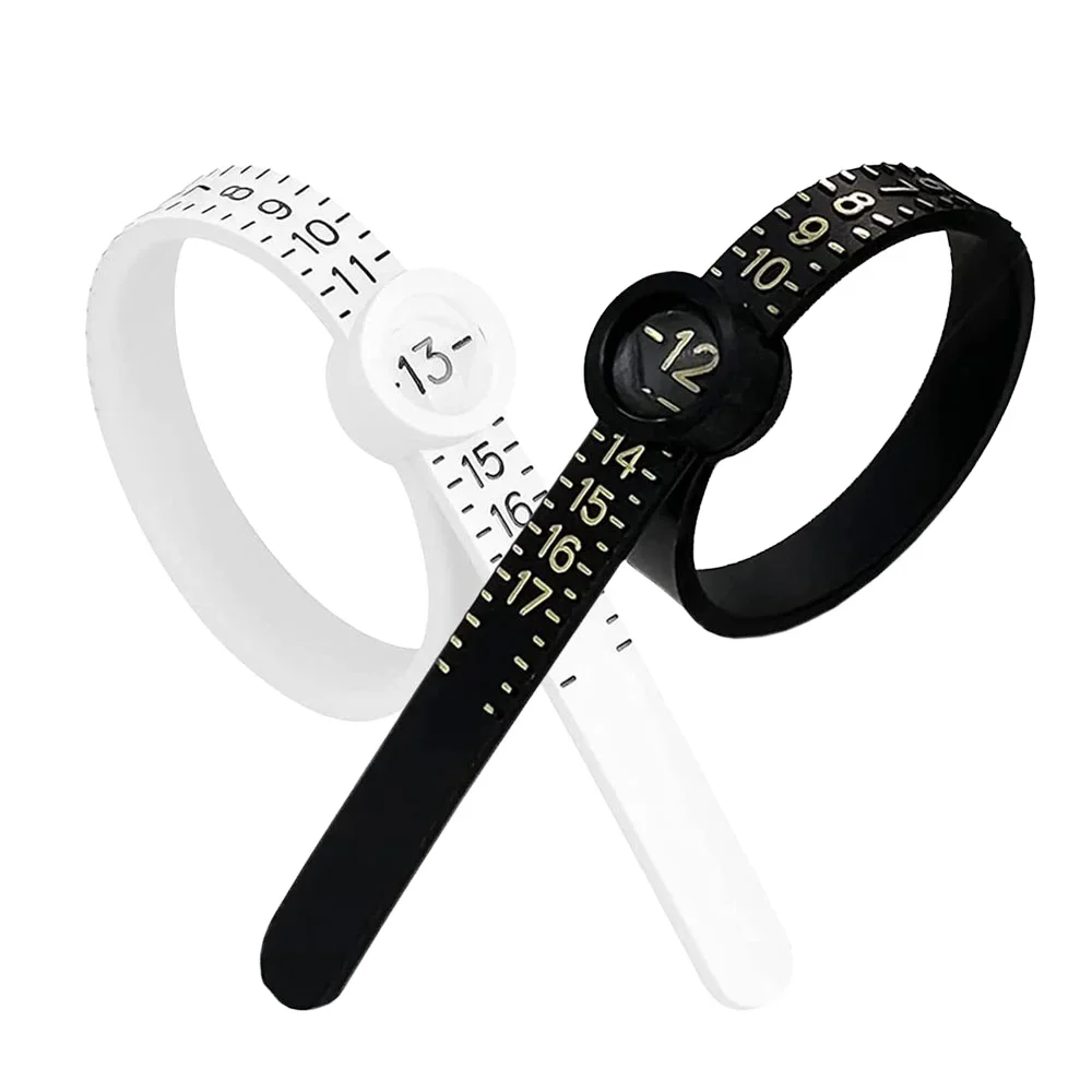 돋보기가 있는 조정 가능한 링 사이저 미국/영국/EU/HK 크기 차트 정확한 링 크기 측정을 위한 재사용 가능한 손가락 측정 도구