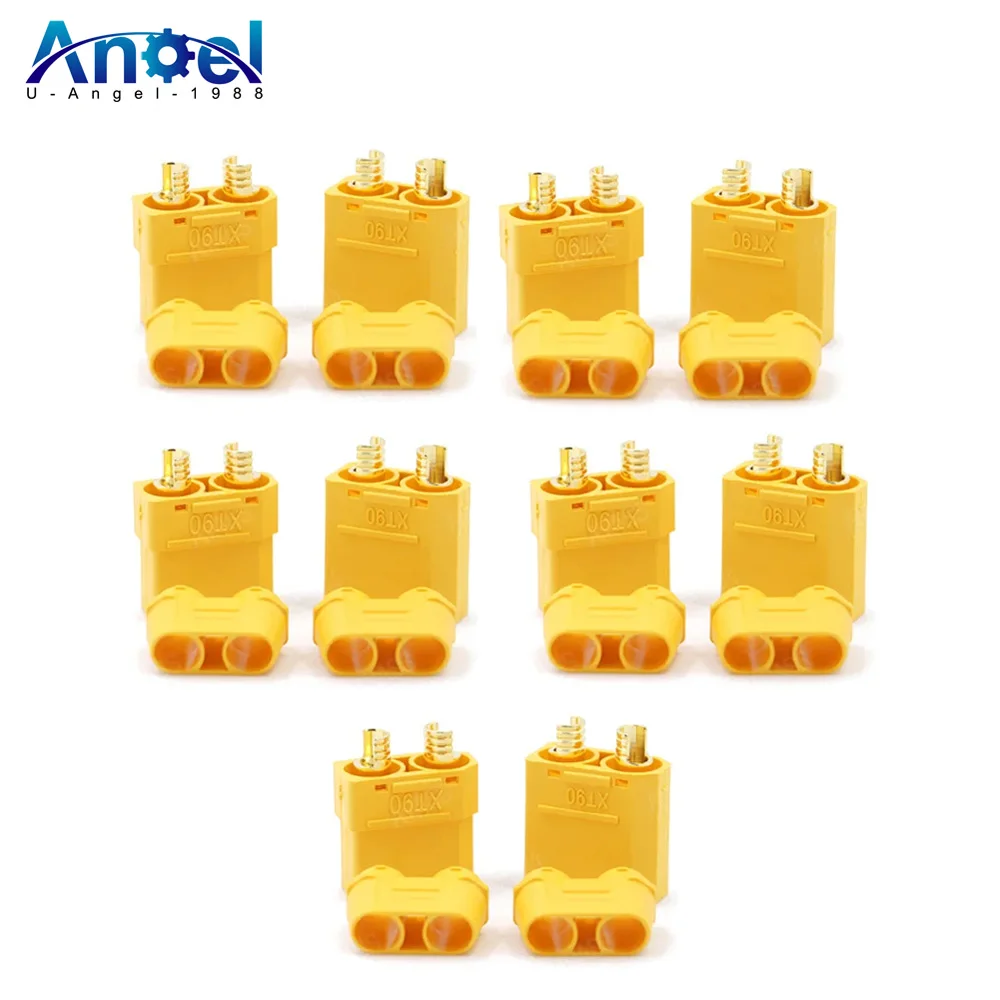 

5 Pairs AMASS XT90H With Protective Insulating End Cap Connectors Male Female XT90 for RC Hobby Model Lipo Battery