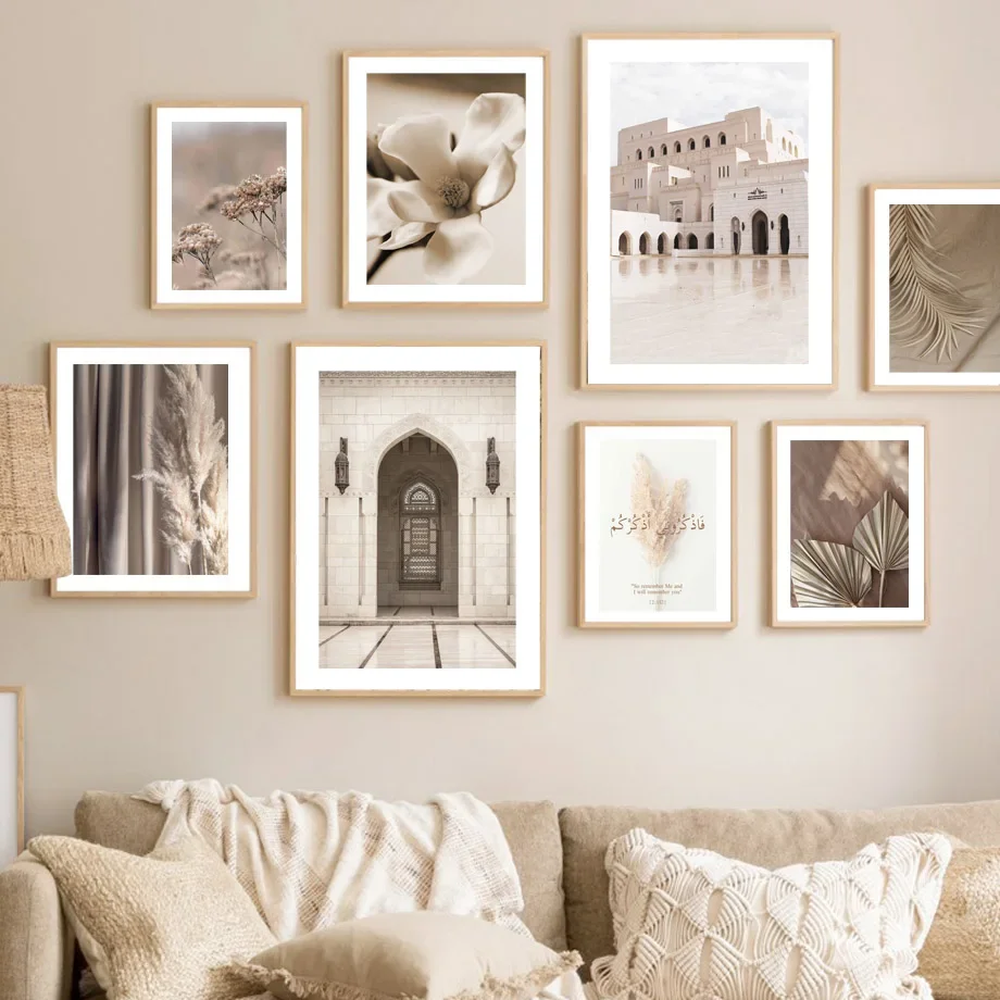 

Beige Plant Orchid Tail Grass Reed Leaf Wall Art Canvas Painting Nordic Posters And Prints Wall Pictures For Living Room Decor