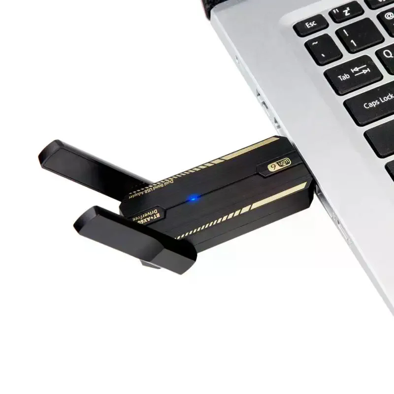 1Pcs 동글 와이파이 네트워크 카드 무선 WiFi 6 AX600 Bluetooth5.4 어댑터 PC 노트북 용 듀얼 밴드 2.4/5Ghz USB 수신기 Win 10/11