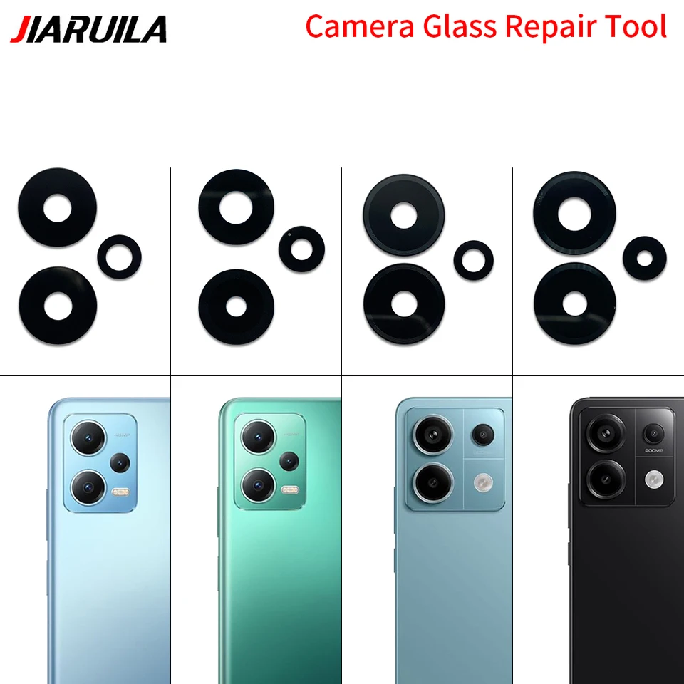 Kit De 3 Verres De Caméra Arrière De Remplacement Pour Xiaomi Redmi Note 12 5G (modèles 22111317I, 22111317G) - Avec Adhésif