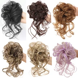 Synthetic Curly Donut Chignon With Elastic Band Scrunchies Messy Hair Bun Updo Hairpieces Extensions for Women