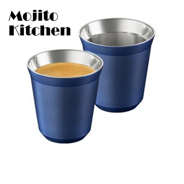 Espresso Bögrék 80 Ml 160 2 -Es Készlet, Rozsdamentes Acél Csészék, Szigetelt Tea Kávé Dupla Fali Csészék Mosogatógép Széf - Image 6