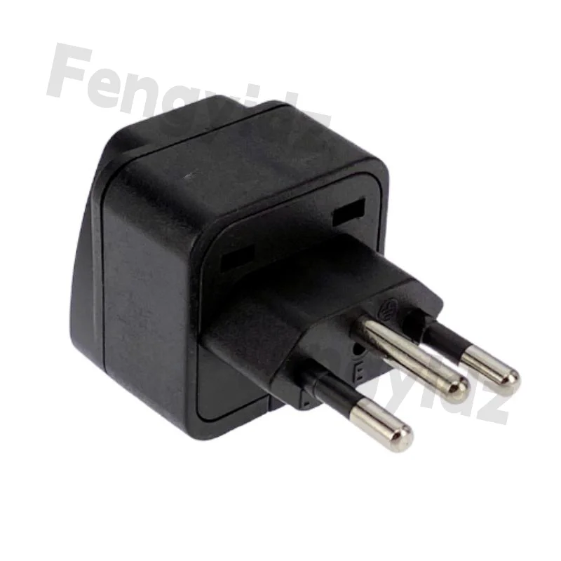 Universal Type N Travel Plug Adapter for Brazil, 3-Prong Grounded Wall Plug