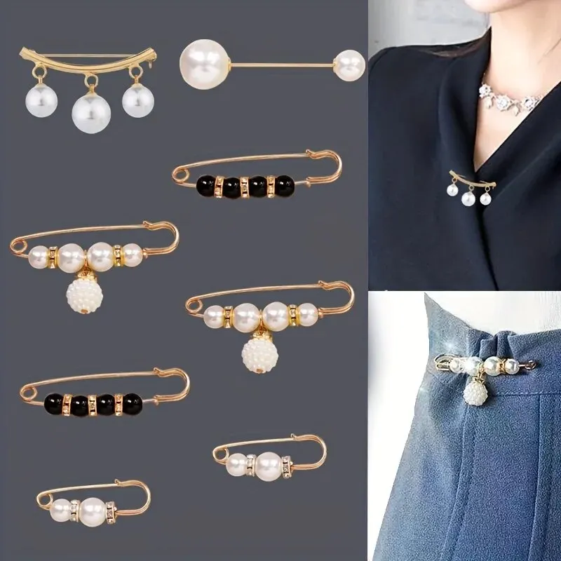 Clothing Brooch Women's Metal Leak Proof 8-Piece Set Flip Corset DIY Accessories