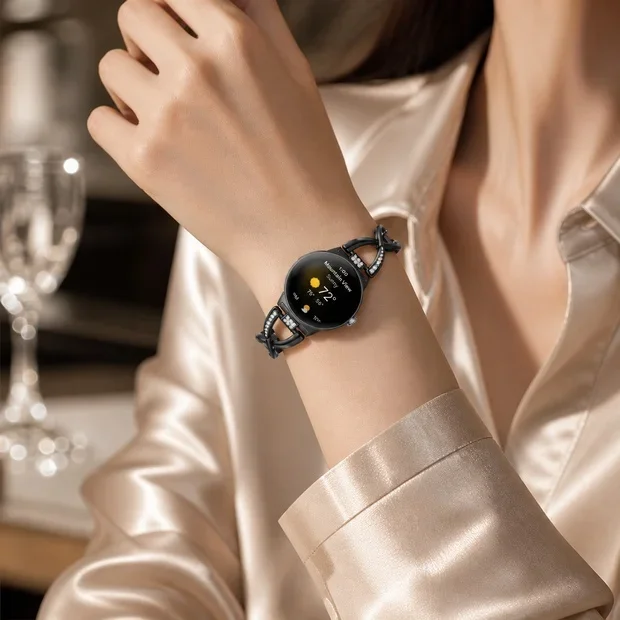 Elegant Bling Diamond Band - Fashion Women's Metal Bracelet Strap