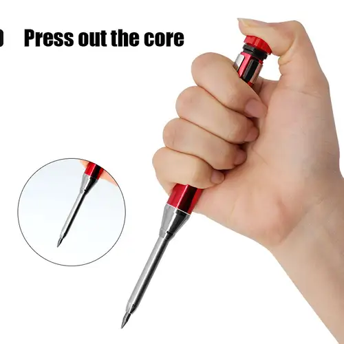 6Colors 2.8mm Metal Solid Carpenter Mechanical Pencil with Sharpener 2B Lead Core Deep Hole Construction Marking Scriber Tool - Image 4
