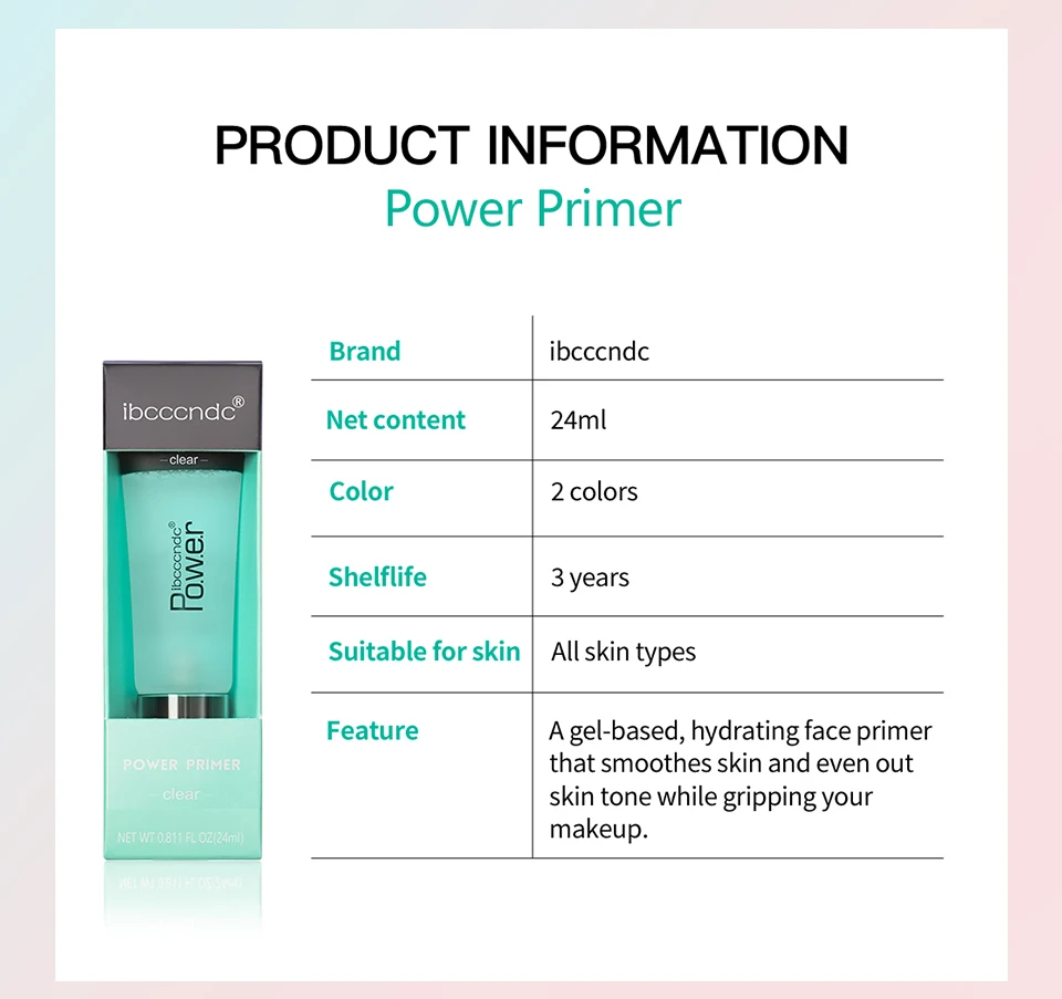 Description Picture 3 of itemPrimer Gel 1 Piece 24ml Moisturizing Invisible Pore Primer Gel Primer Cream Makeup Primer Gel Primer Cream