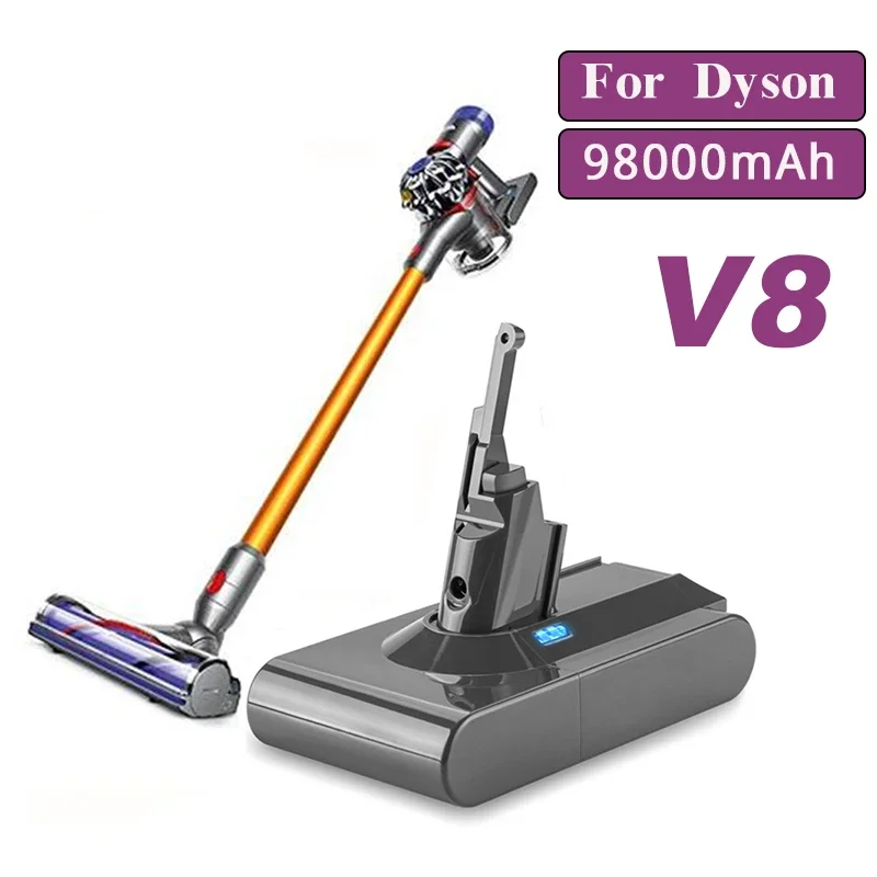 Batteria Di Ricambio Dyson V8 21.6V 98000Mah Per Dyson V8 Aspirapolvere Portatile Senza Cavo Assoluto Batteria Dyson V8