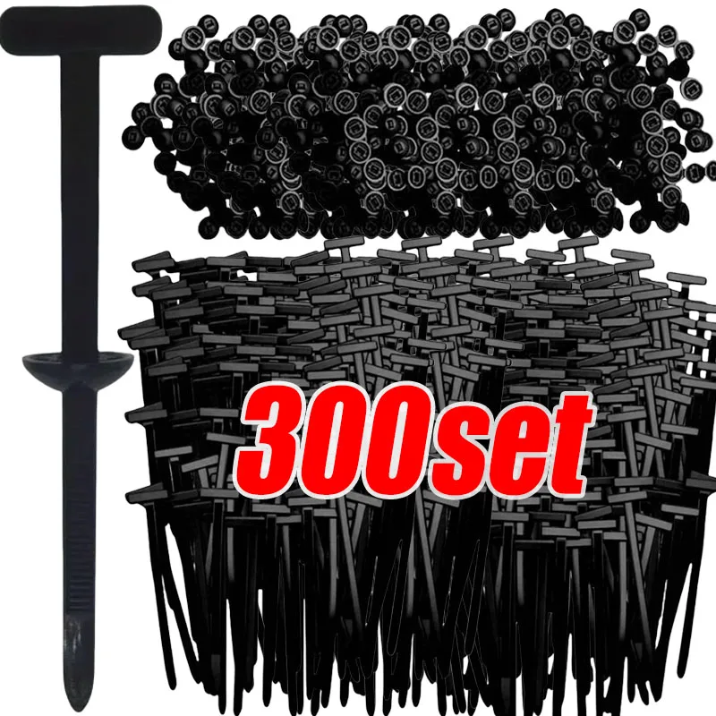 300PCS Nylon Universal Cable Tie Buckle Heavy Duty Self-Locking Zip Ties Holder with Pin Fasteners Car Body UV Resistant Zipties 300PCS Nylon Universal Cable Tie Buckle Heavy Duty Self-Locking Zip Ties Holder with Pin Fasteners Car Body UV Resistant Zipties