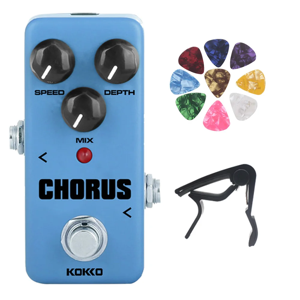 

KOKKO FCH-2 педаль эффектов для электрогитары портативный 3 регуляторных ручки, настоящий обводной гитарный эффектор, мини-гитара
