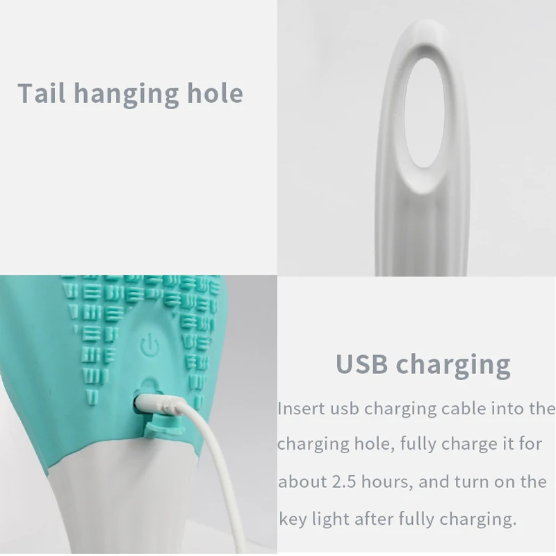 Electric Shower Back Scrubber Silicone Bath Brush USB Charging Body Wash Cleaning