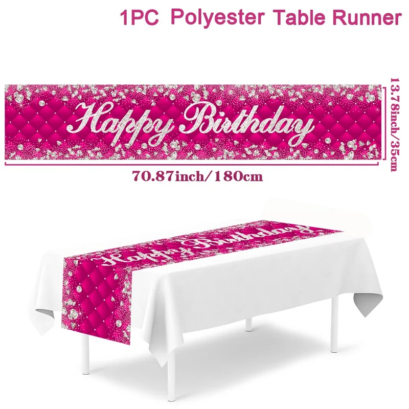 Runner Da Tavola Per 11° Compleanno - Nero Con Pois, 180x35 Cm - Decorazione Festa Per Ragazzi E Ragazze