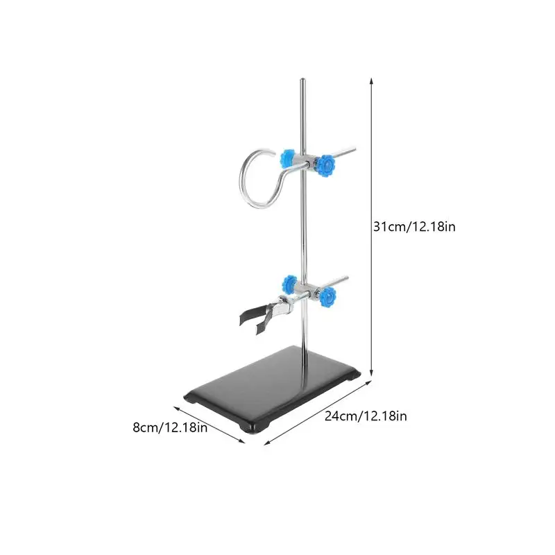 Distillation Rack Iron Stand with Burette Clamp and Flask Ring Clamps Flask Essential Oil Holder Support Platform Laboratory
