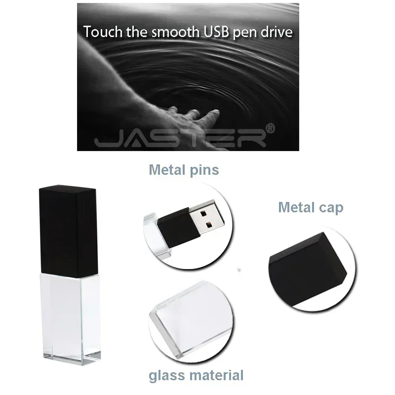 Jaster-crystal Usb 3.0 Flash Drives Pen Drive de Alta Velocidade Logotipo Livre Memory Stick Presente Criativo u Disk 32gb 64gb 128gb 10 Pcs Lot - Imagem 2