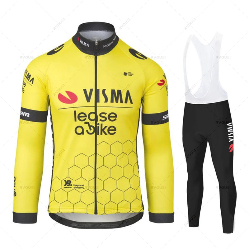 

2024 Team Visma Lease A Bike Cycling Jersey Set Long Sleeve MTB Bicycle Clothing Summer Spring Uniformes De Ciclismo Para Hombre