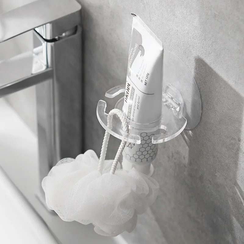 Self-adhesive Wall Mount Toothpaste Dispenser Toothbrush Holder Storage Squeezer Shaver Holder Bathroom Shelves