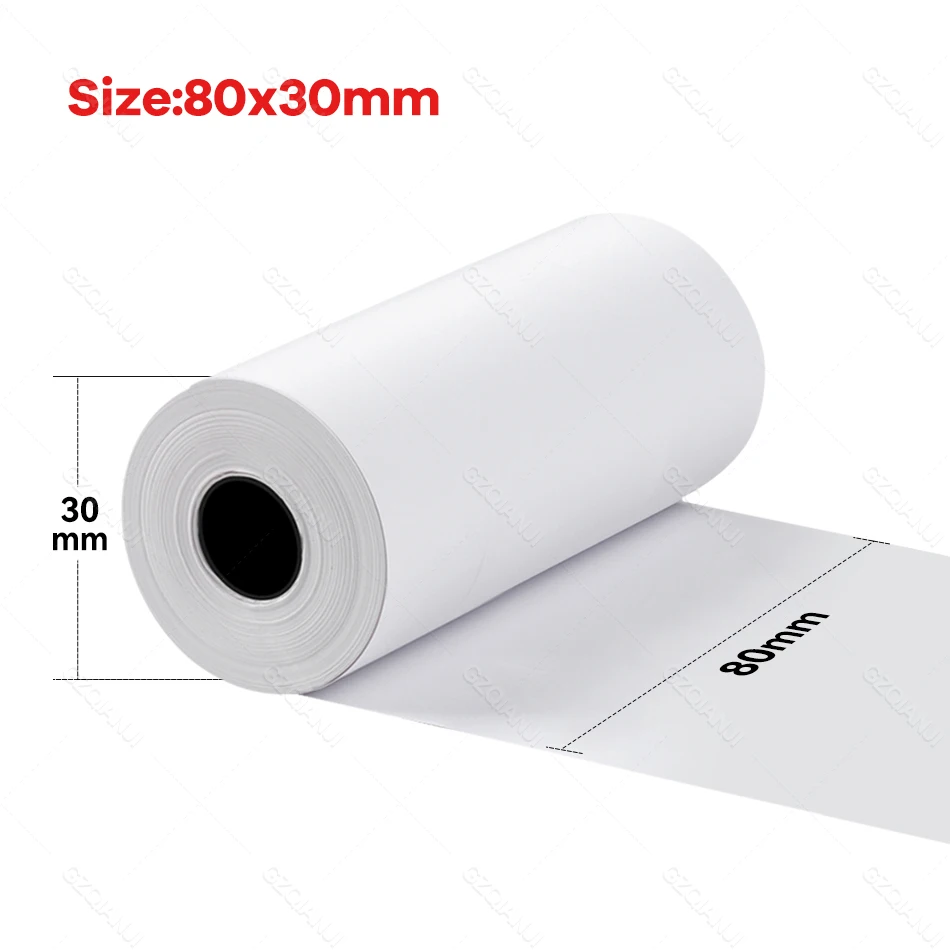 10 Rolls Thermal Paper POS Receipt Printer 80*30mm Printing Ticket Bill Register for Shop Supermarket Pharmacy Office Stationery