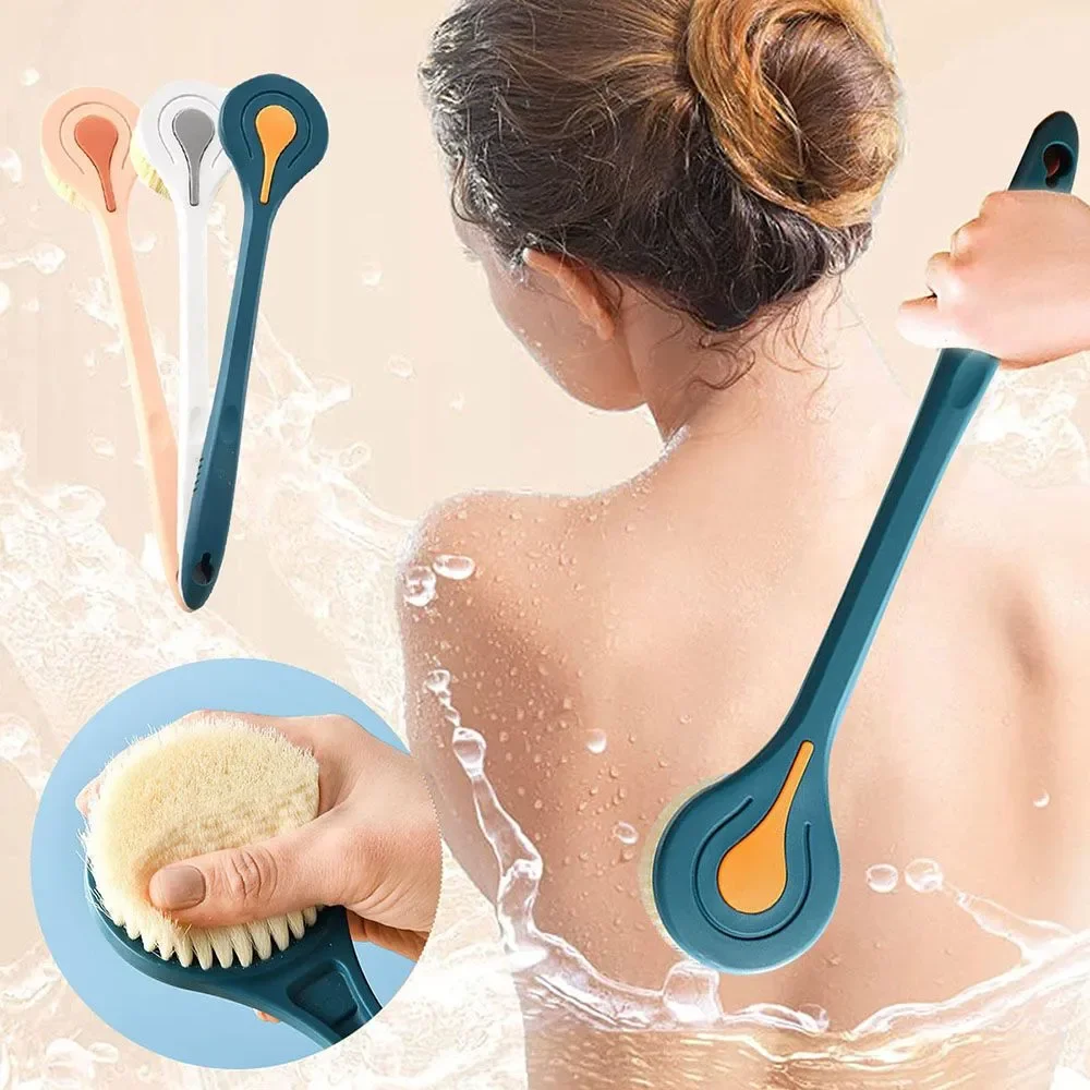 

Скребок для душа с длинной ручкой, щетка для ванны, мягкие щетки для спины и тела, скребок для ванной комнаты, инструменты для массажа и очистки душа
