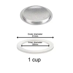 Premium Coffee Maker Rubber Gasket - Replacement Washer for Italian Moka Espresso Makers (1 cup sieve)