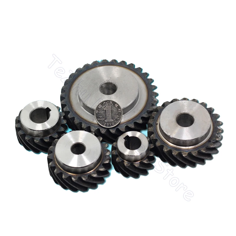 Helical Gear 13T-40T 1M 45 Degree Left / Right Hand 1 Module 13 15 18 20 25 30 40 Teeth 45# Steel Staggered Gear Bore 6-16mm 1pc transmission gear