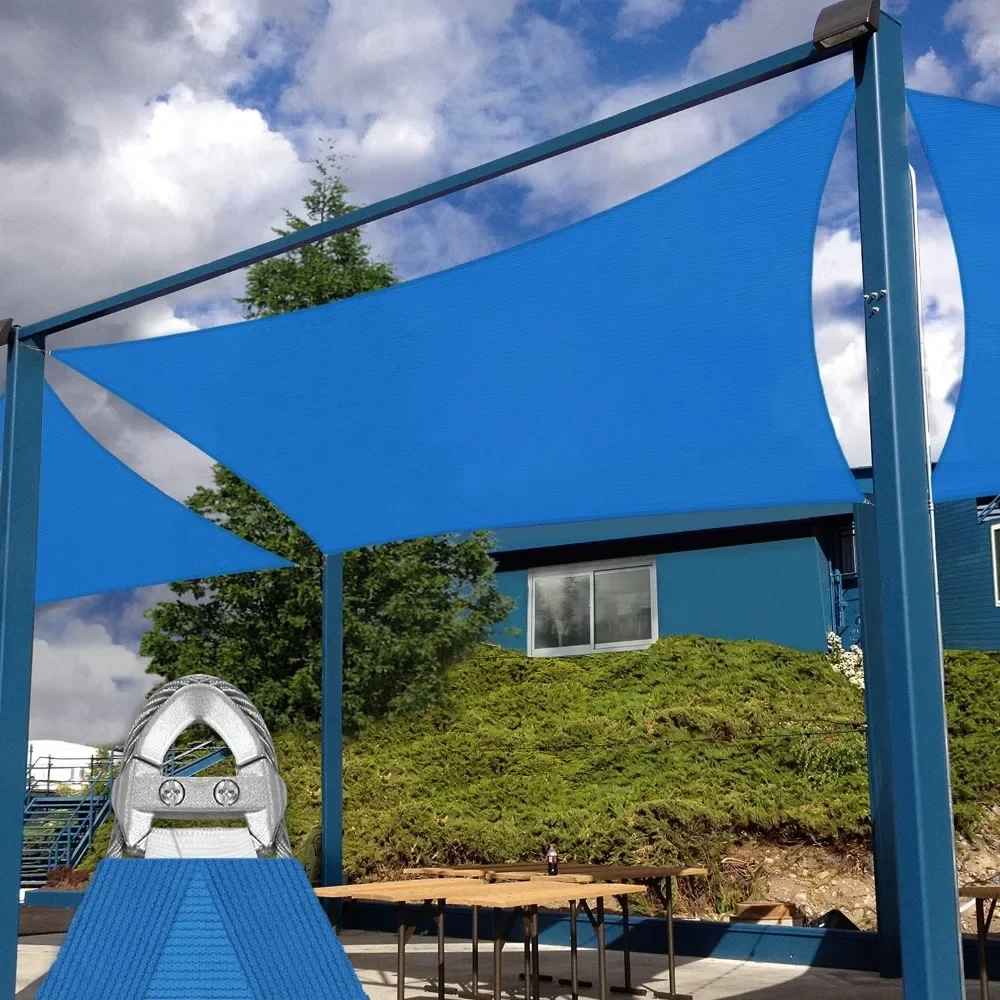 

Прямоугольный солнцезащитный козырек Shade Sail с A-кольцом, УФ-блочная теневая ткань, сверхпрочный индивидуальный чехол для патио 24 'X 24'