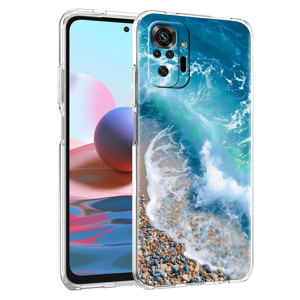 Seaside Wave Beach Pattern Soft TPU Phone Case