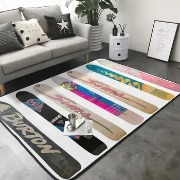 빈티지 스노우보드 떨림 방지 비전 버튼 그누 카펫, 심플한 만화, 푹신한 모던 침실 베이 창 영역, 클로크룸 미끄럼 방지