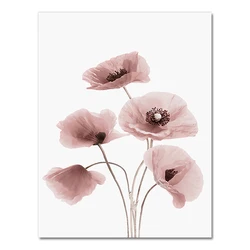 Botanical Flower Art Canvas: Elegant Wall Decor - A2 42x60cm No Frame (2627 - 04)