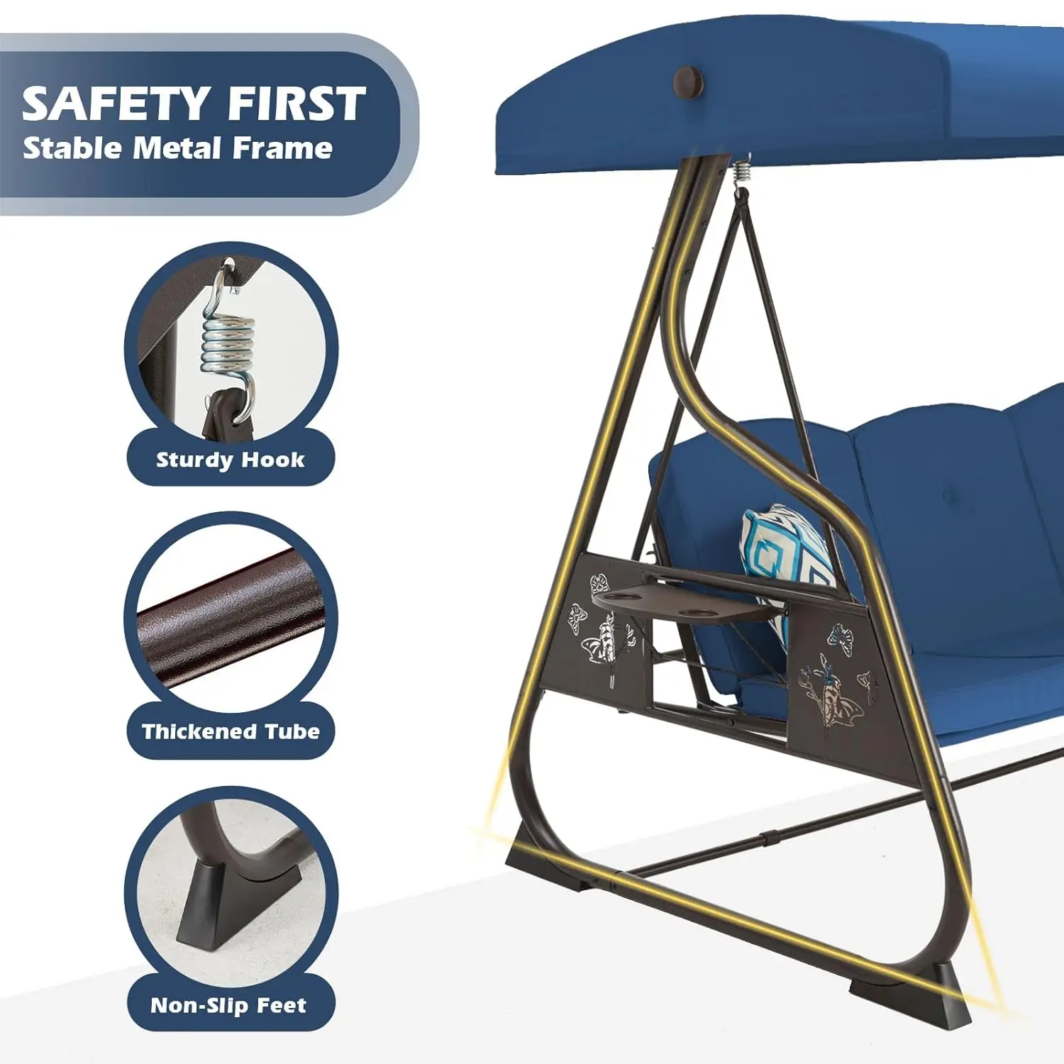 3-Seat Patio Swing 6