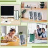 6 Pcs Clear Acrylic Magazine File Holder Plastic Desk Organizer with Handle Basics Vertical, Magazines Racks 6