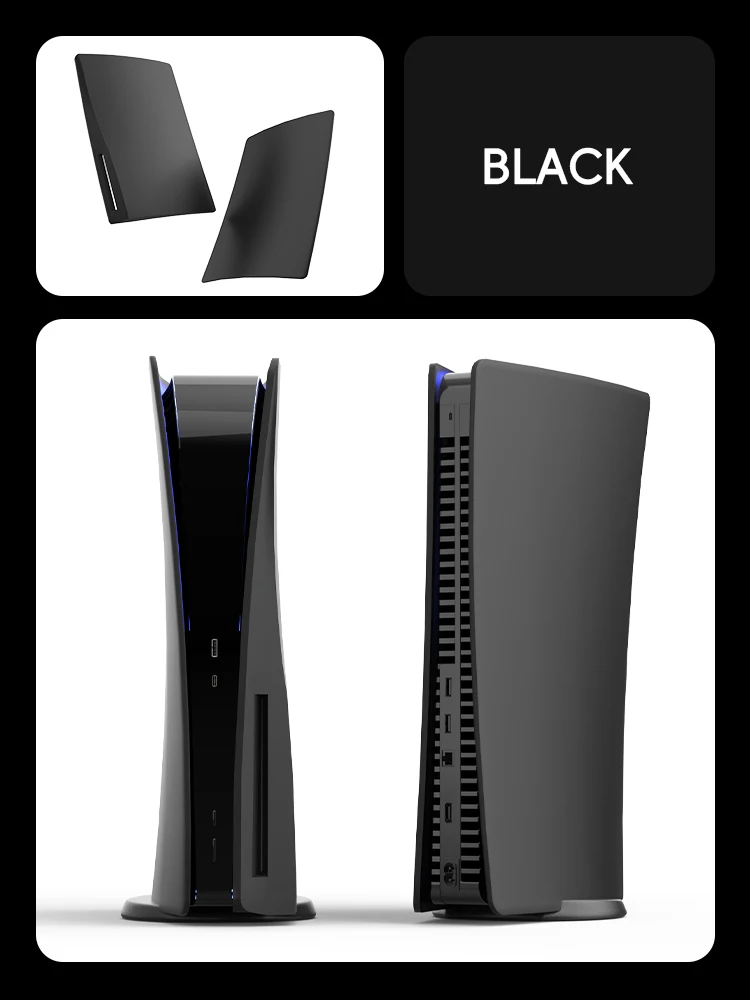 Sleek Black Faceplate Cover for Gaming Console - Stylish Protective Shell