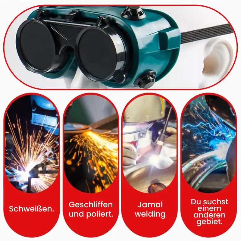 Dual-flip UV Rays Fold-up Welding Goggles Large View Screen Electric Welding Protective Glasses for Arc Grinding Cutting