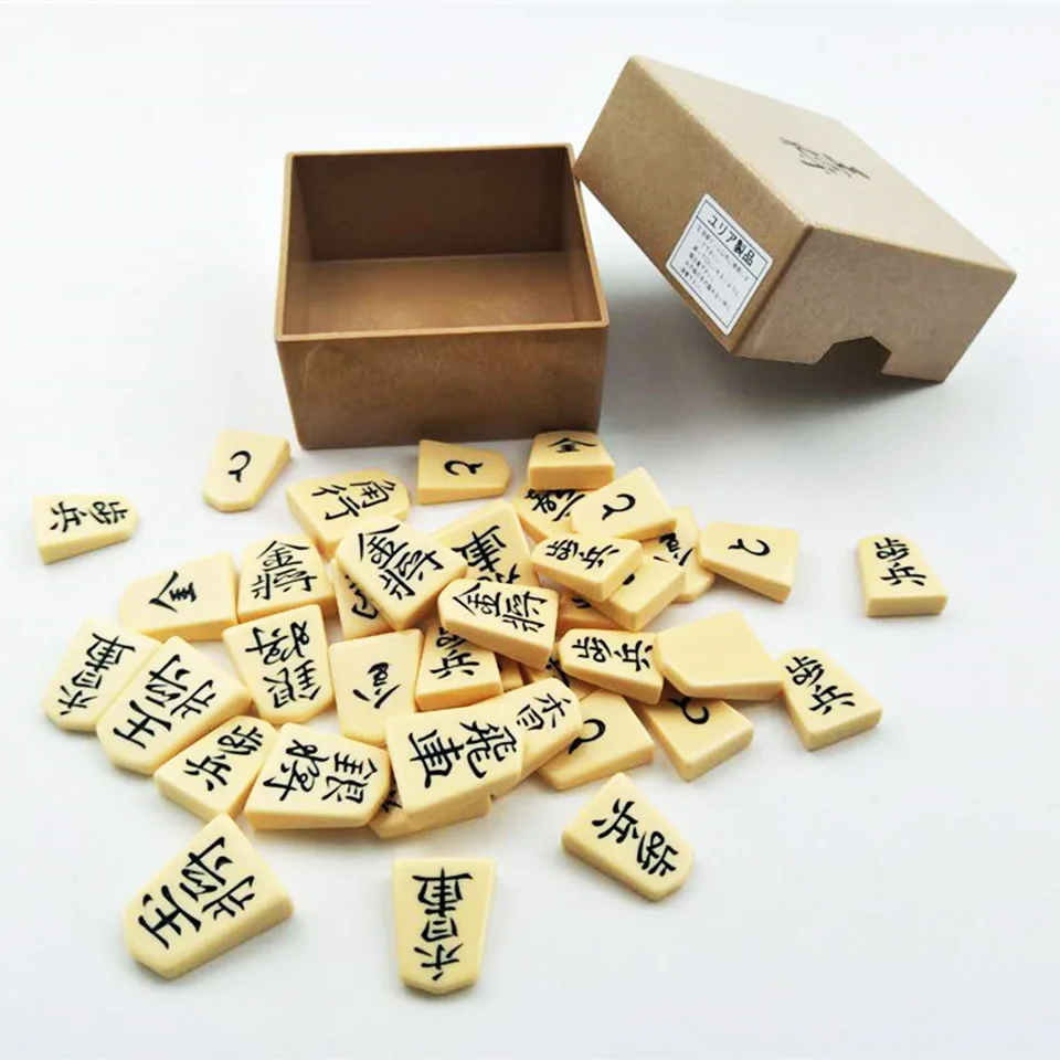 Japan Shogi BSTFAMLY Organic materials Top grade chesspiece 40Pcs/Set International Folding Sho-gi Chess Game Portable Gift LD04