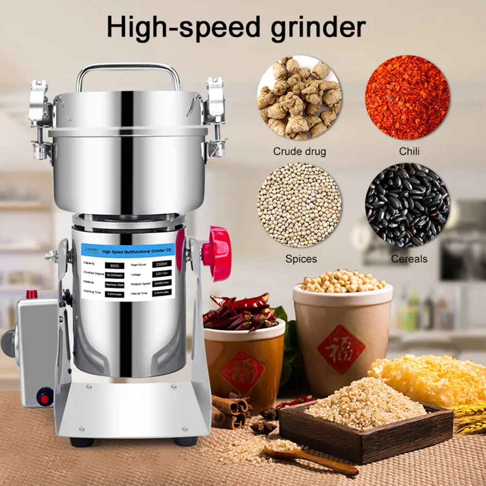 800G 3000W 허브 그라인더 커피 머신 곡물 향신료 밀 의약품 밀 믹서 건조 식품 분쇄기