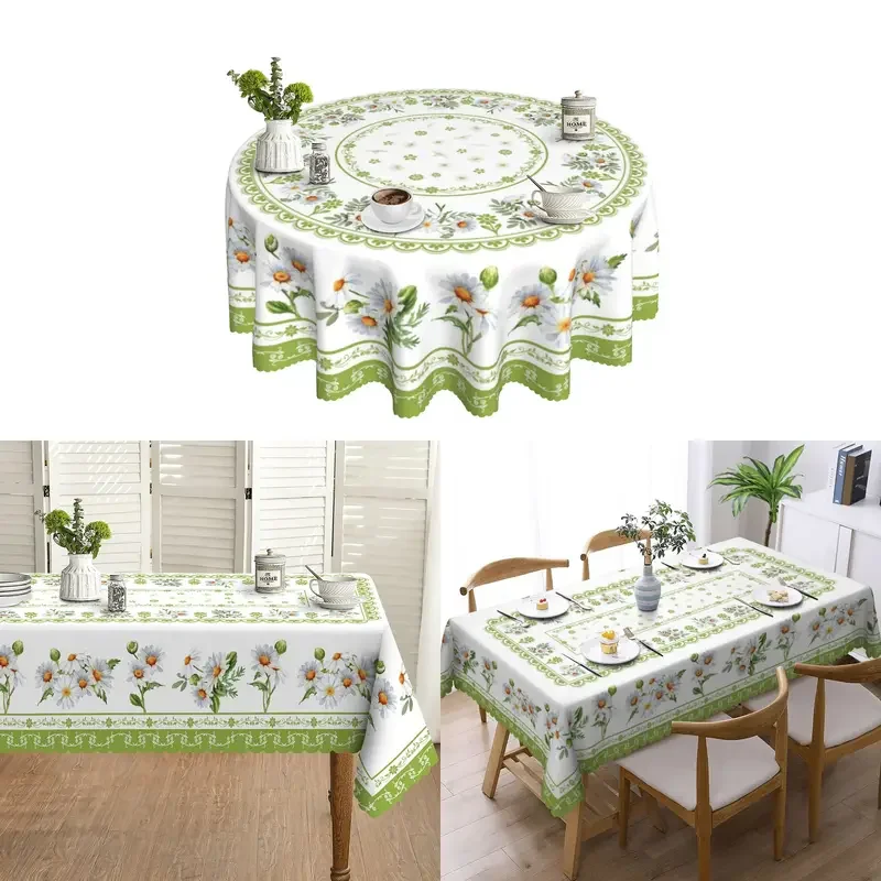 Tovaglia Rettangolare Con Motivo Foglie Bianche – 140x220 Cm – Poliestere Di Qualità, Antipiega, Lavabile, Per Tavolo Da Pranzo E Matrimoni