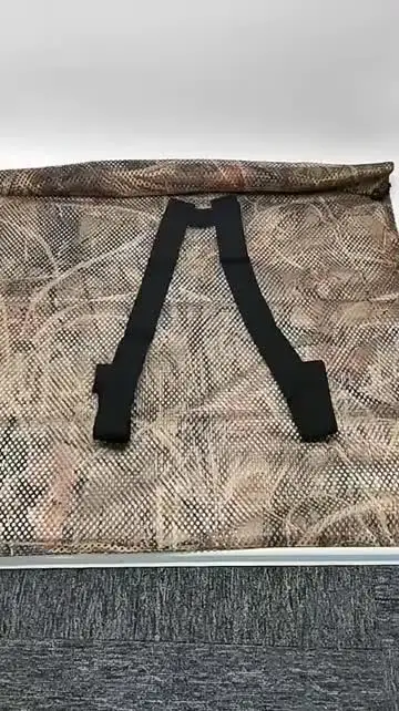 Borsa A Rete Per Richiami Da Caccia, Anatra/Oca/Tacchino, Cappuccio Con Cordoncino, Tracolla Regolabile, Verde Militare 80x75 Cm