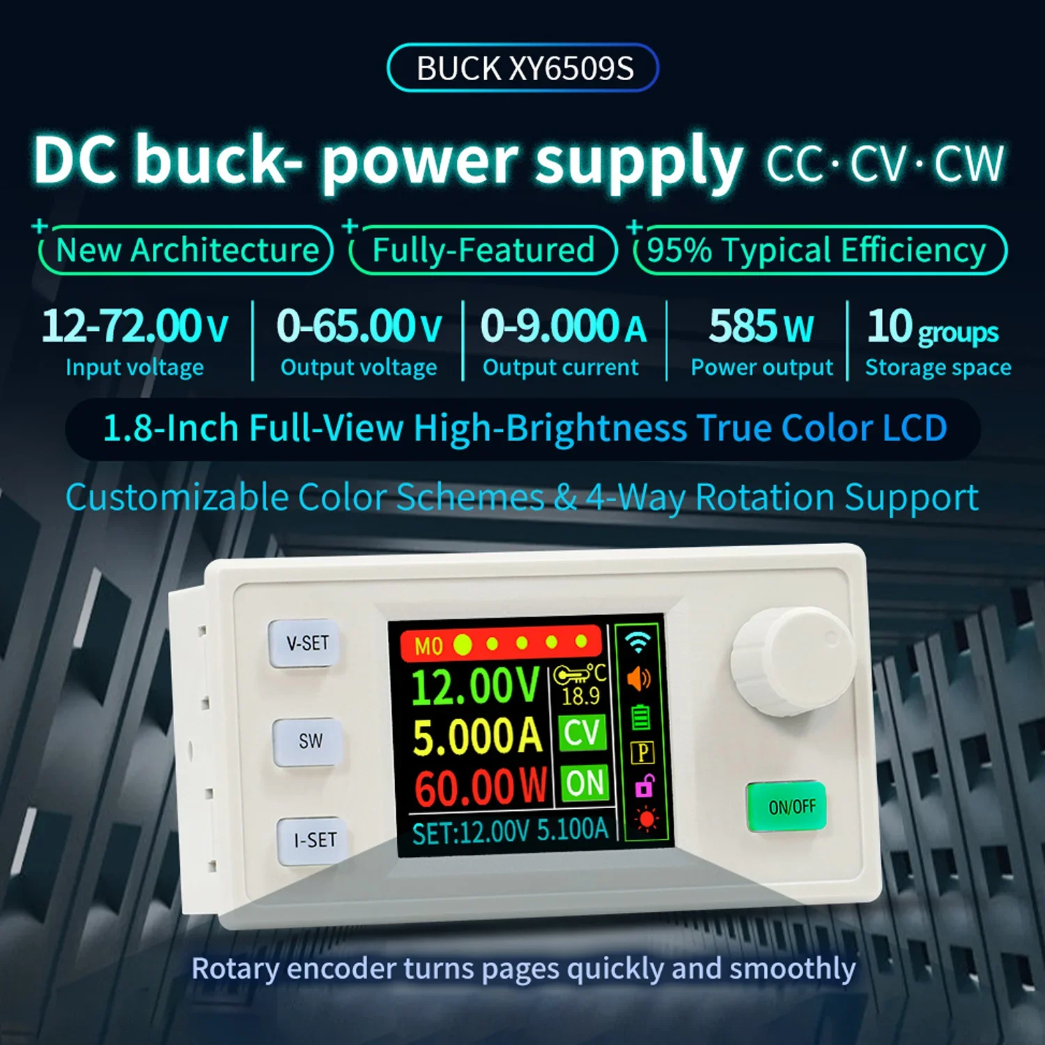 XY6509S CNC DC Regulated Power Supply DC Buck Converter 0-65V 585W