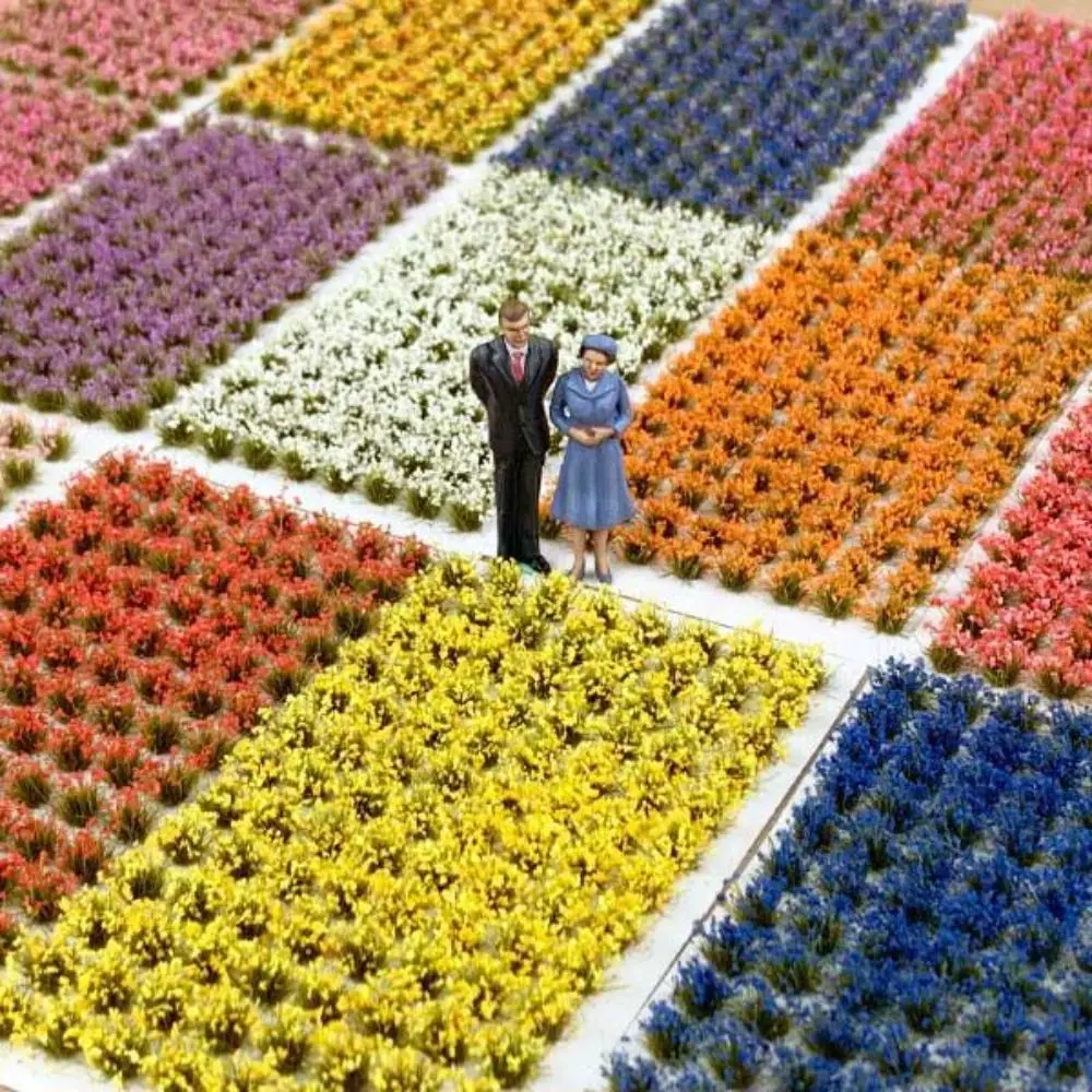 Simulation Miniature Flower Grass Model Making Railway Train Static Grass Tuft Resin Grassland Scenery Mini Flower Tuft
