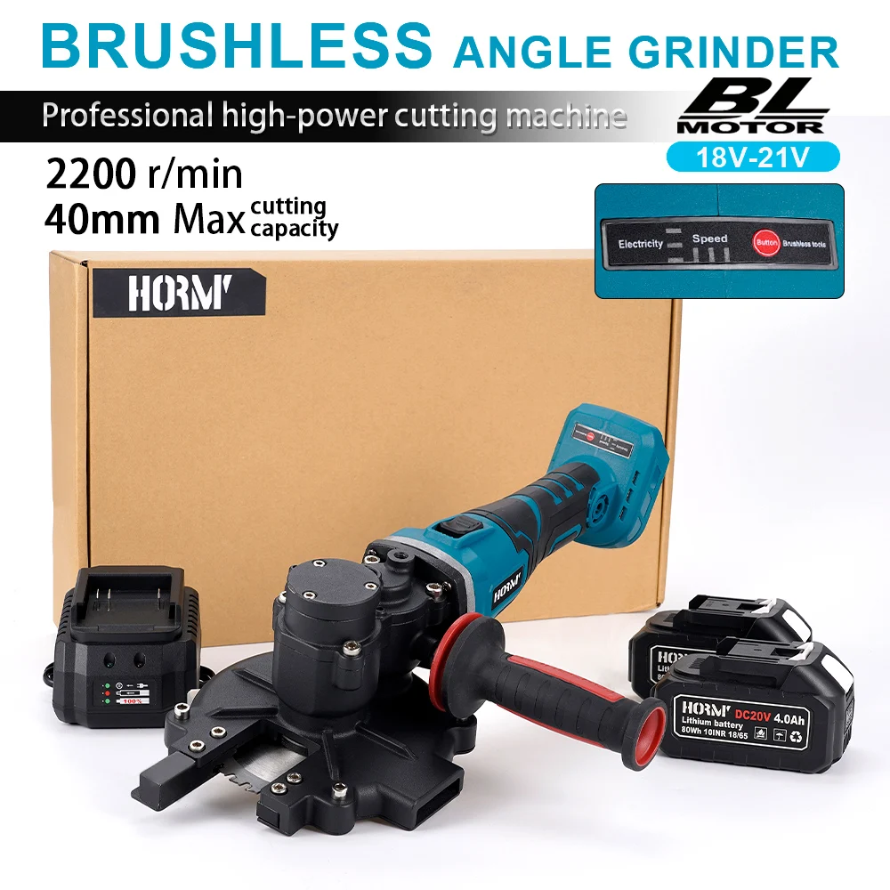 

Brushless Electric Angle Grinder Cordless Polishing Cutting Machine Metal Wood Cut-off Saw Power Tool For Makita 18V Battery