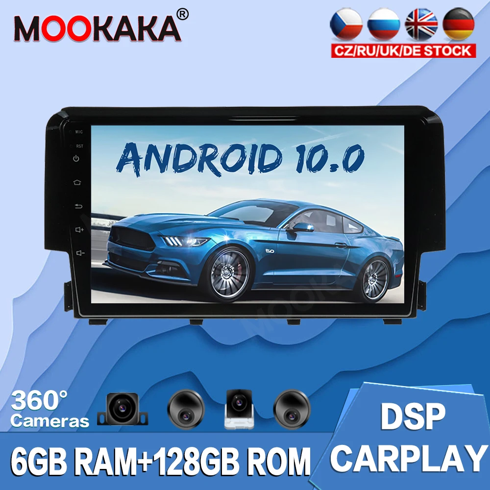 

For Honda Civic 2016-2018 Car Radio CarPlay GPS Navigation Multimedia Player Touch Screen DSP Stereo Head Unit